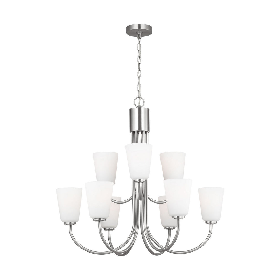 Generation Lighting Canada - GLC1139BS - Nine Light Chandelier - Miles - Brushed Nickel