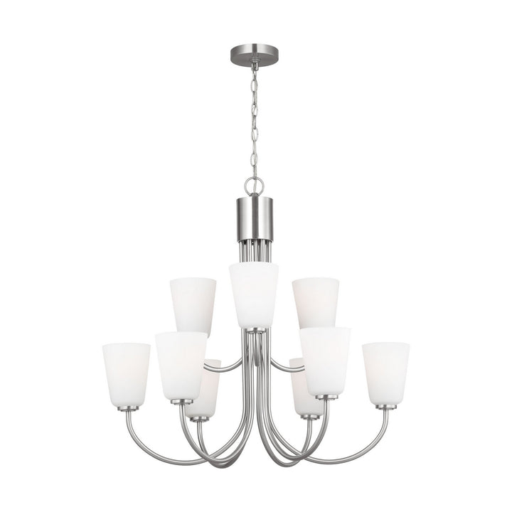 Generation Lighting Canada - GLC1139BS - Nine Light Chandelier - Miles - Brushed Nickel