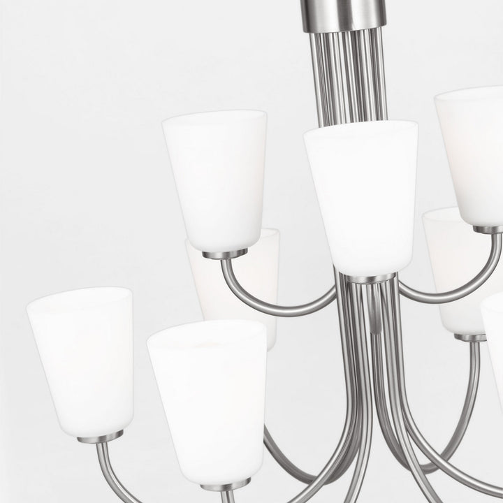 Generation Lighting Canada - GLC1139BS - Nine Light Chandelier - Miles - Brushed Nickel