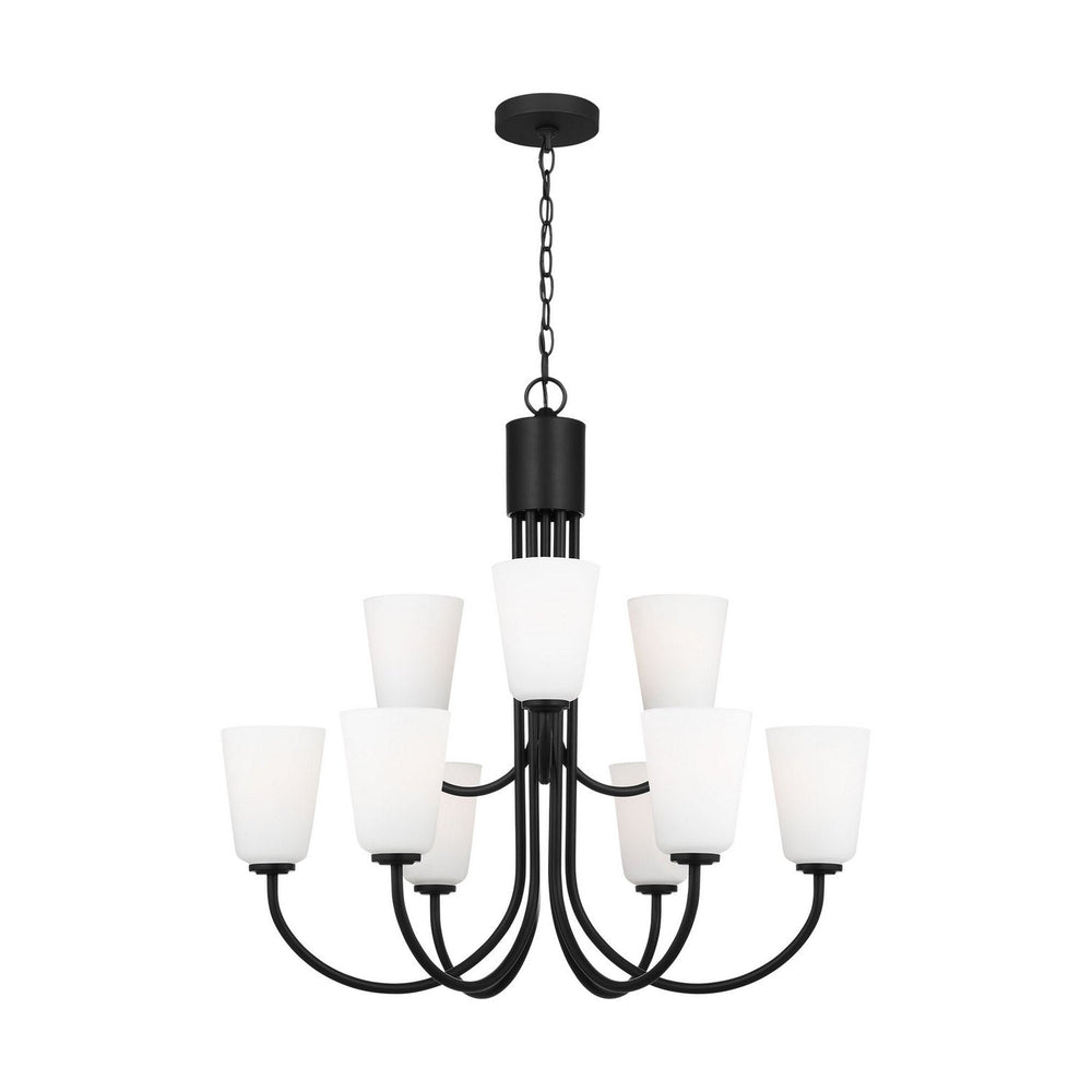 Generation Lighting Canada - GLC1139MBK - Nine Light Chandelier - Miles - Midnight Black