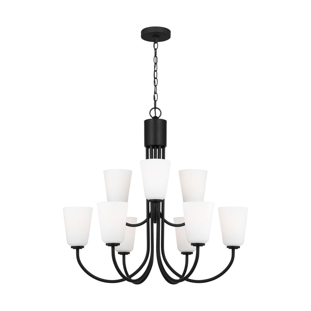 Generation Lighting Canada - GLC1139MBK - Nine Light Chandelier - Miles - Midnight Black