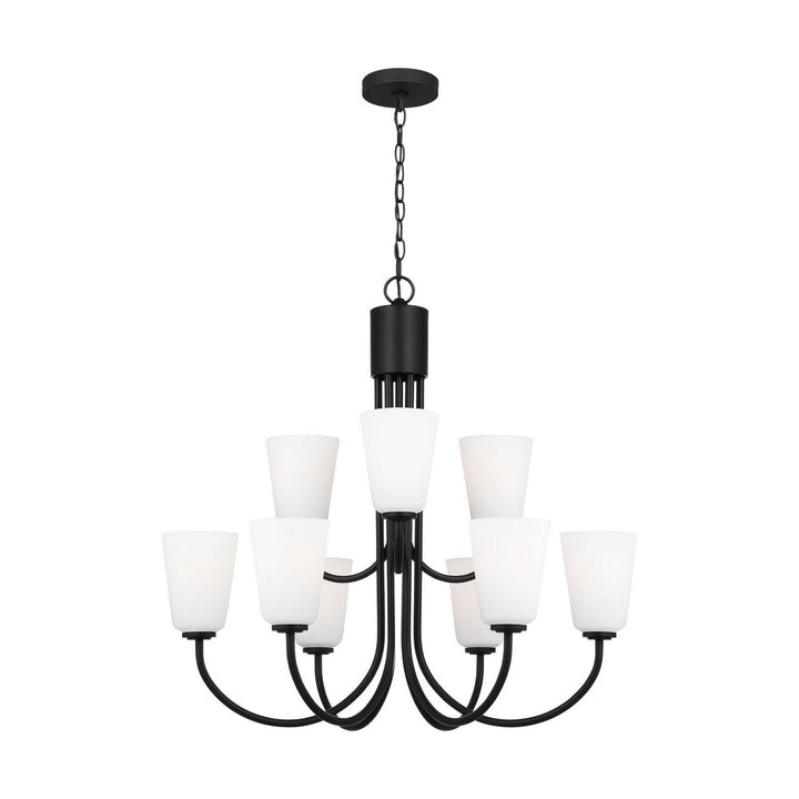 Generation Lighting Canada - GLC1139MBK - Nine Light Chandelier - Miles - Midnight Black