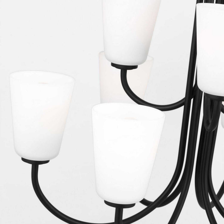 Generation Lighting Canada - GLC1139MBK - Nine Light Chandelier - Miles - Midnight Black