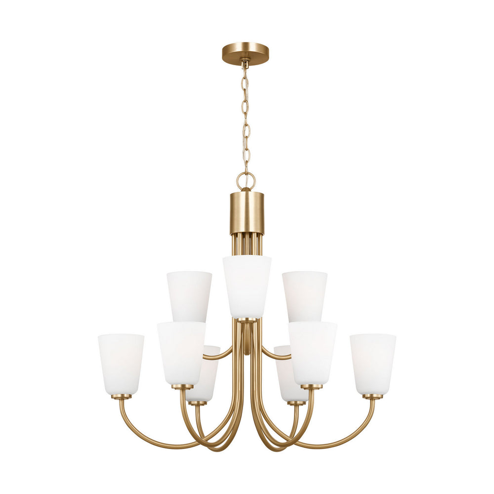 Generation Lighting Canada - GLC1139SB - Nine Light Chandelier - Miles - Satin Brass