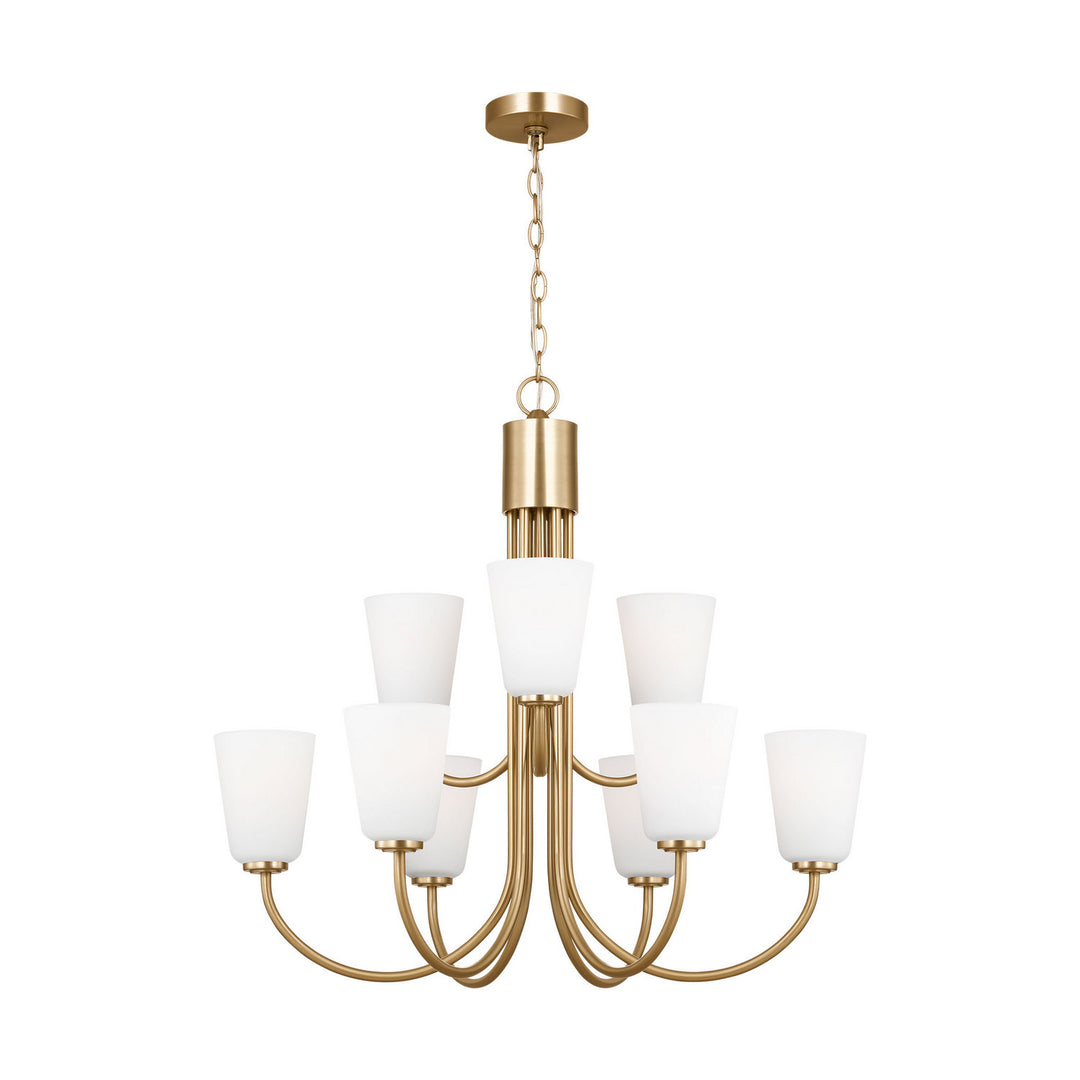 Generation Lighting Canada - GLC1139SB - Nine Light Chandelier - Miles - Satin Brass