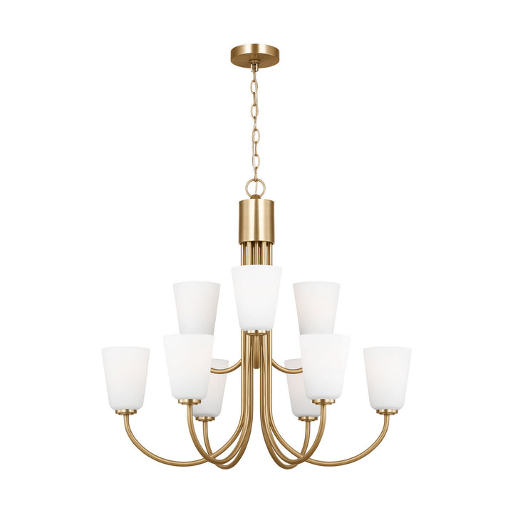 Generation Lighting Canada - GLC1139SB - Nine Light Chandelier - Miles - Satin Brass