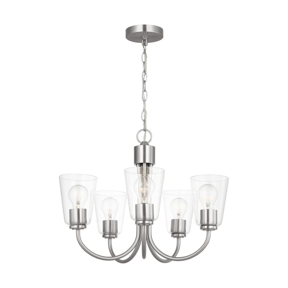 Generation Lighting Canada - GLC1145BS - Five Light Chandelier - Miles - Brushed Nickel