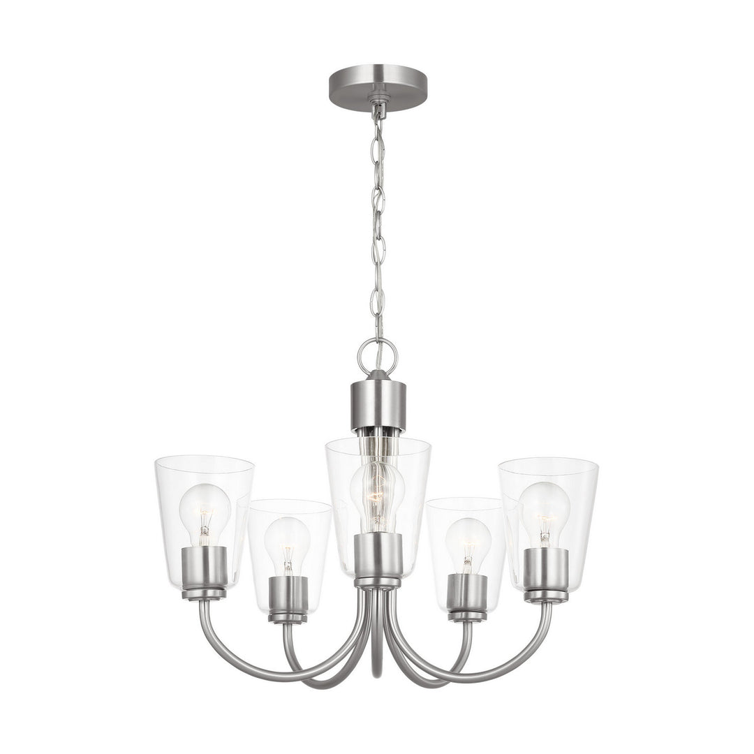 Generation Lighting Canada - GLC1145BS - Five Light Chandelier - Miles - Brushed Nickel
