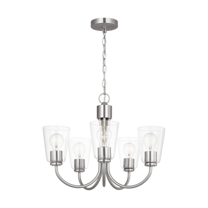 Generation Lighting Canada - GLC1145BS - Five Light Chandelier - Miles - Brushed Nickel