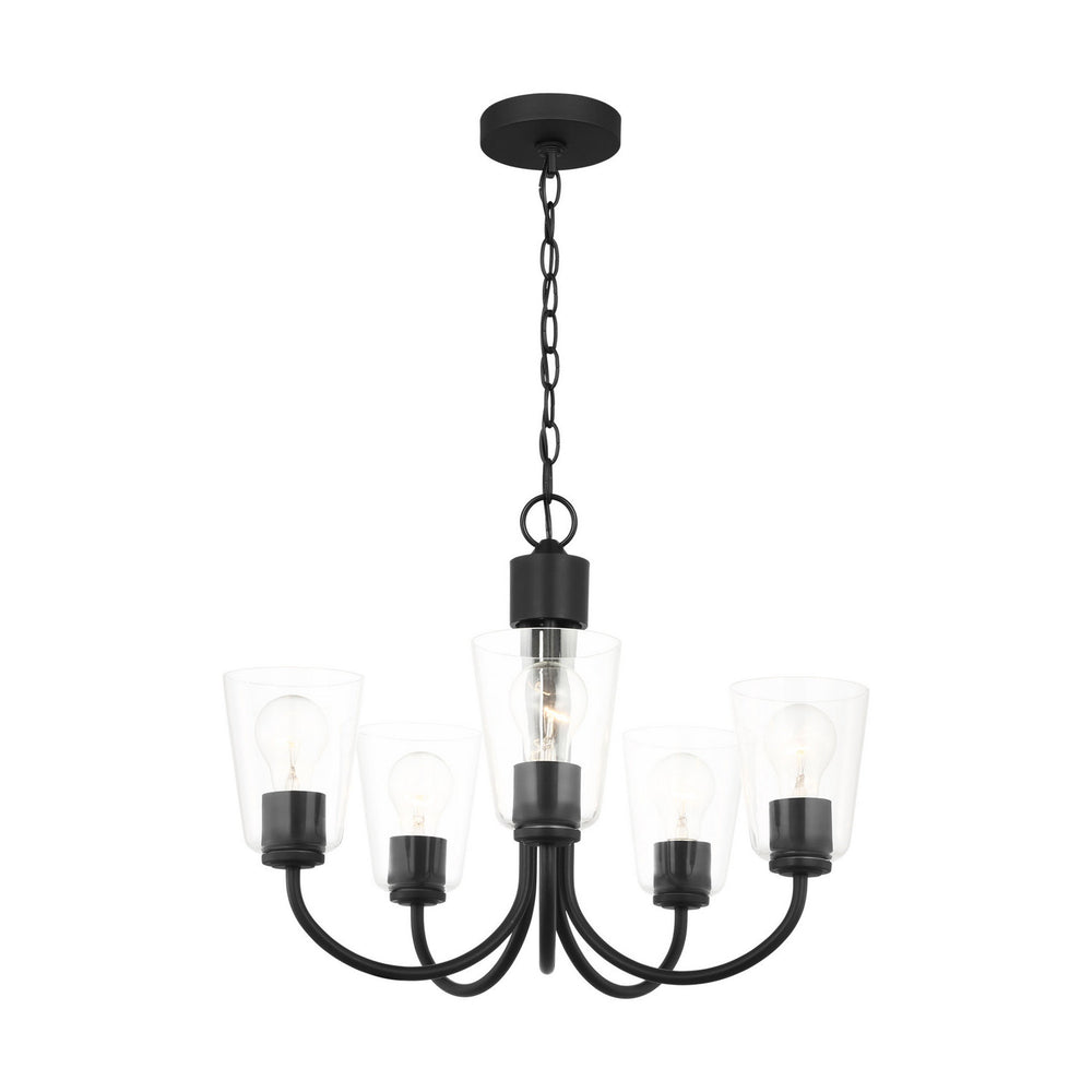 Generation Lighting Canada - GLC1145MBK - Five Light Chandelier - Miles - Midnight Black