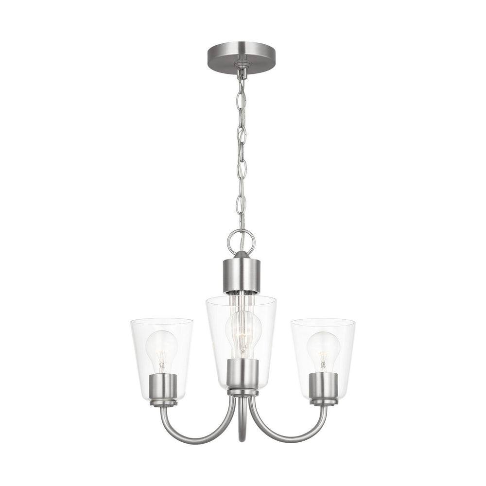 Generation Lighting Canada - GLC1153BS - Three Light Chandelier - Miles - Brushed Nickel