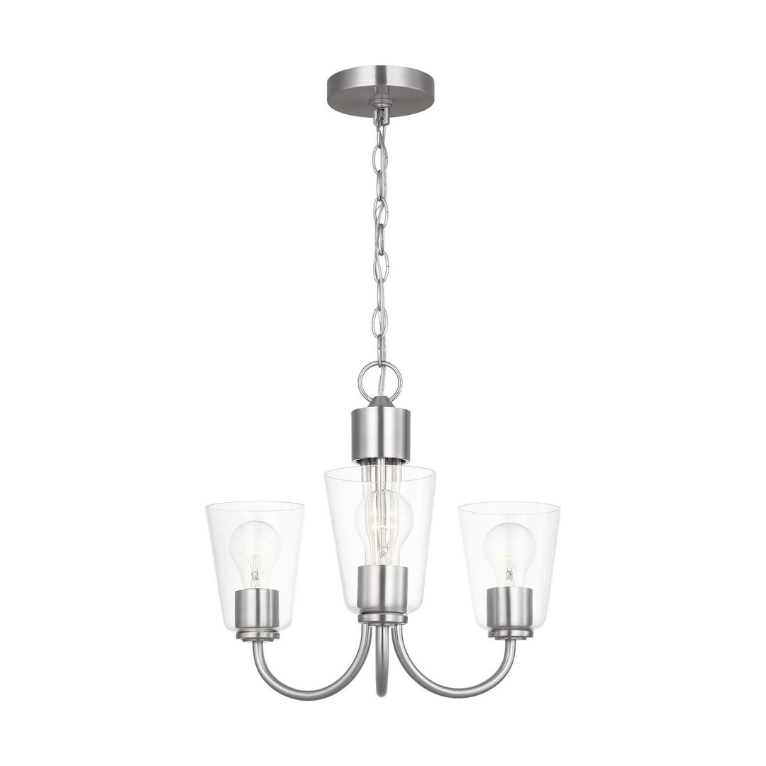 Generation Lighting Canada - GLC1153BS - Three Light Chandelier - Miles - Brushed Nickel