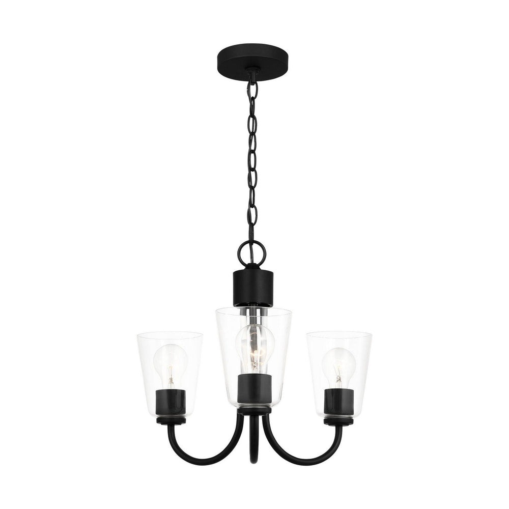 Generation Lighting Canada - GLC1153MBK - Three Light Chandelier - Miles - Midnight Black