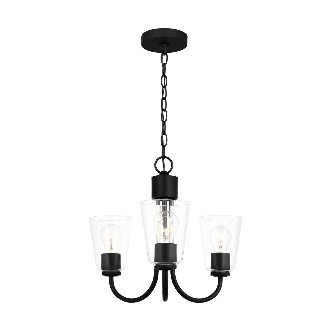 Generation Lighting Canada - GLC1153MBK - Three Light Chandelier - Miles - Midnight Black