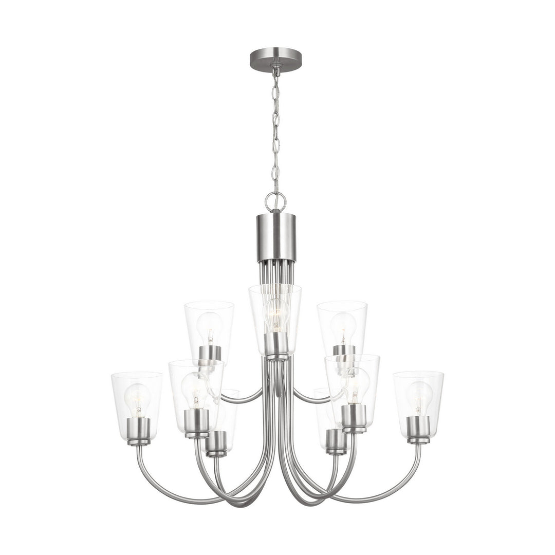 Generation Lighting Canada - GLC1169BS - Nine Light Chandelier - Miles - Brushed Nickel