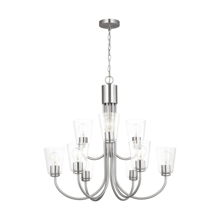 Generation Lighting Canada - GLC1169BS - Nine Light Chandelier - Miles - Brushed Nickel
