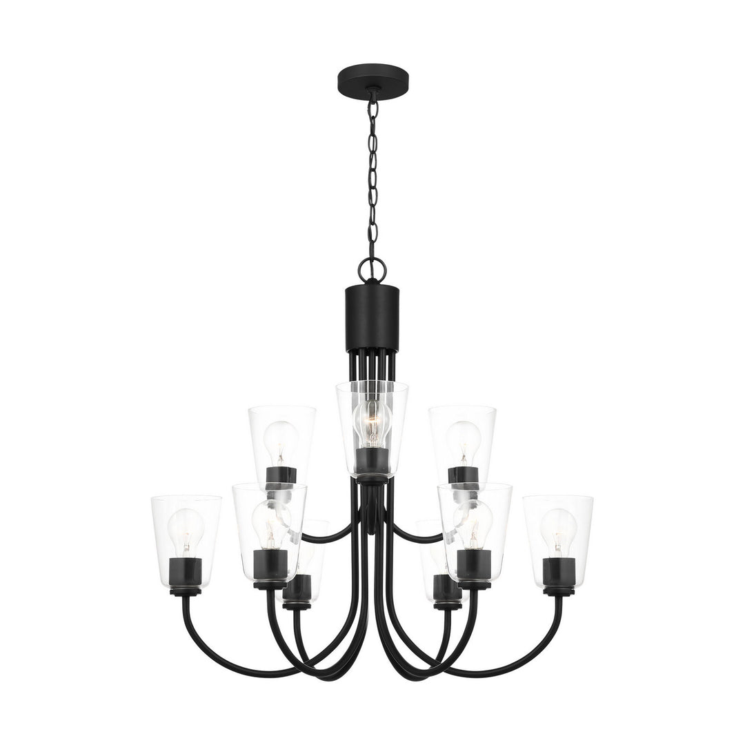 Generation Lighting Canada - GLC1169MBK - Nine Light Chandelier - Miles - Midnight Black