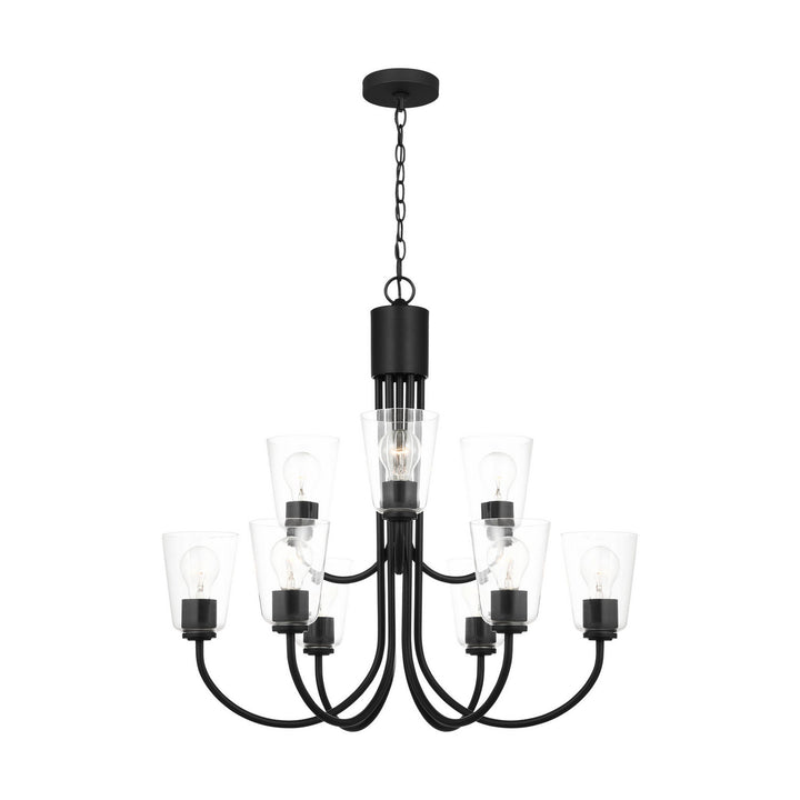 Generation Lighting Canada - GLC1169MBK - Nine Light Chandelier - Miles - Midnight Black
