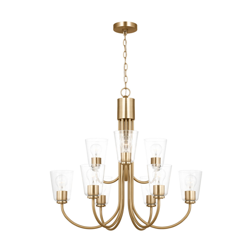 Generation Lighting Canada - GLC1169SB - Nine Light Chandelier - Miles - Satin Brass