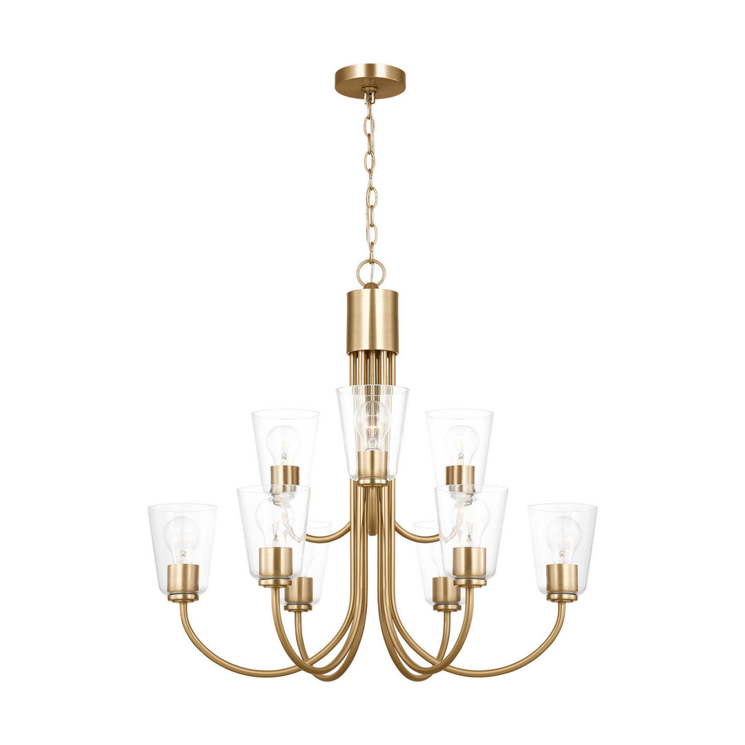 Generation Lighting Canada - GLC1169SB - Nine Light Chandelier - Miles - Satin Brass