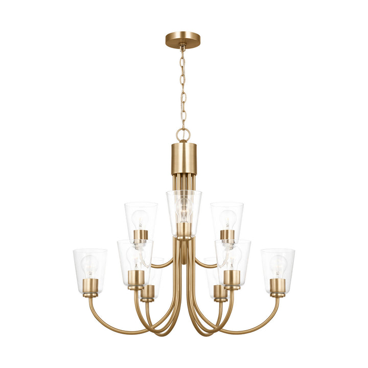 Generation Lighting Canada - GLC1169SB - Nine Light Chandelier - Miles - Satin Brass