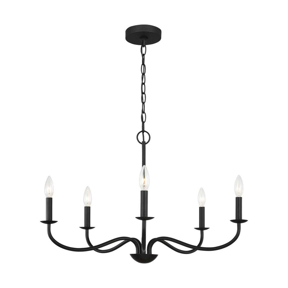 Generation Lighting Canada - GLC1205MBK - Five Light Chandelier - Abells - Midnight Black
