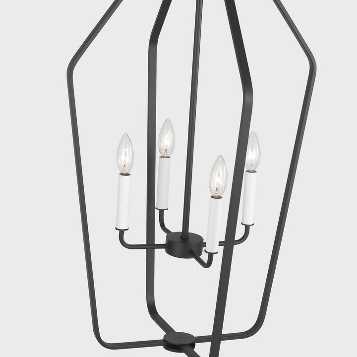 Generation Lighting Canada - GLC1274MBK - Four Light Chandelier - Kennan - Midnight Black