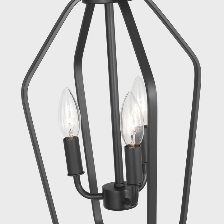 Generation Lighting Canada - GLC1283MBK - Three Light Chandelier - Kennan - Midnight Black