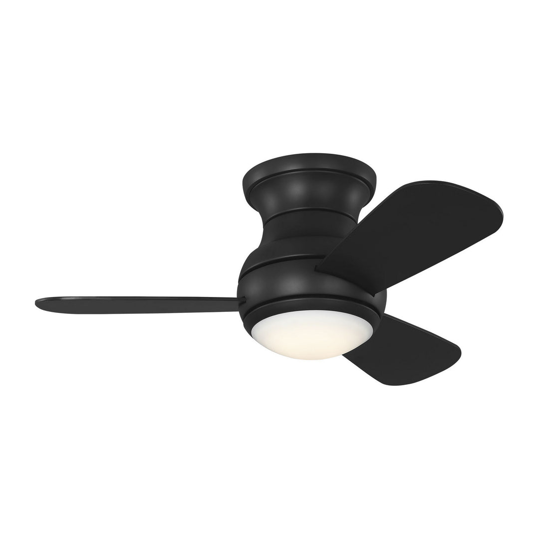Generation Lighting Canada - 3OBSHR32MBKD - 32"Ceiling Fan - Orbis 32 Hugger LED - Midnight Black