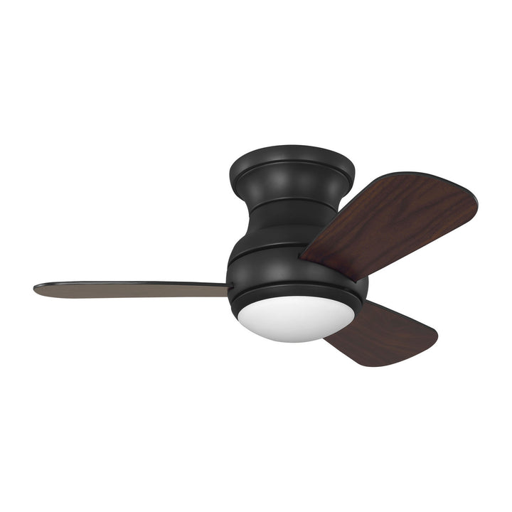 Generation Lighting Canada - 3OBSHR32MBKD - 32"Ceiling Fan - Orbis 32 Hugger LED - Midnight Black
