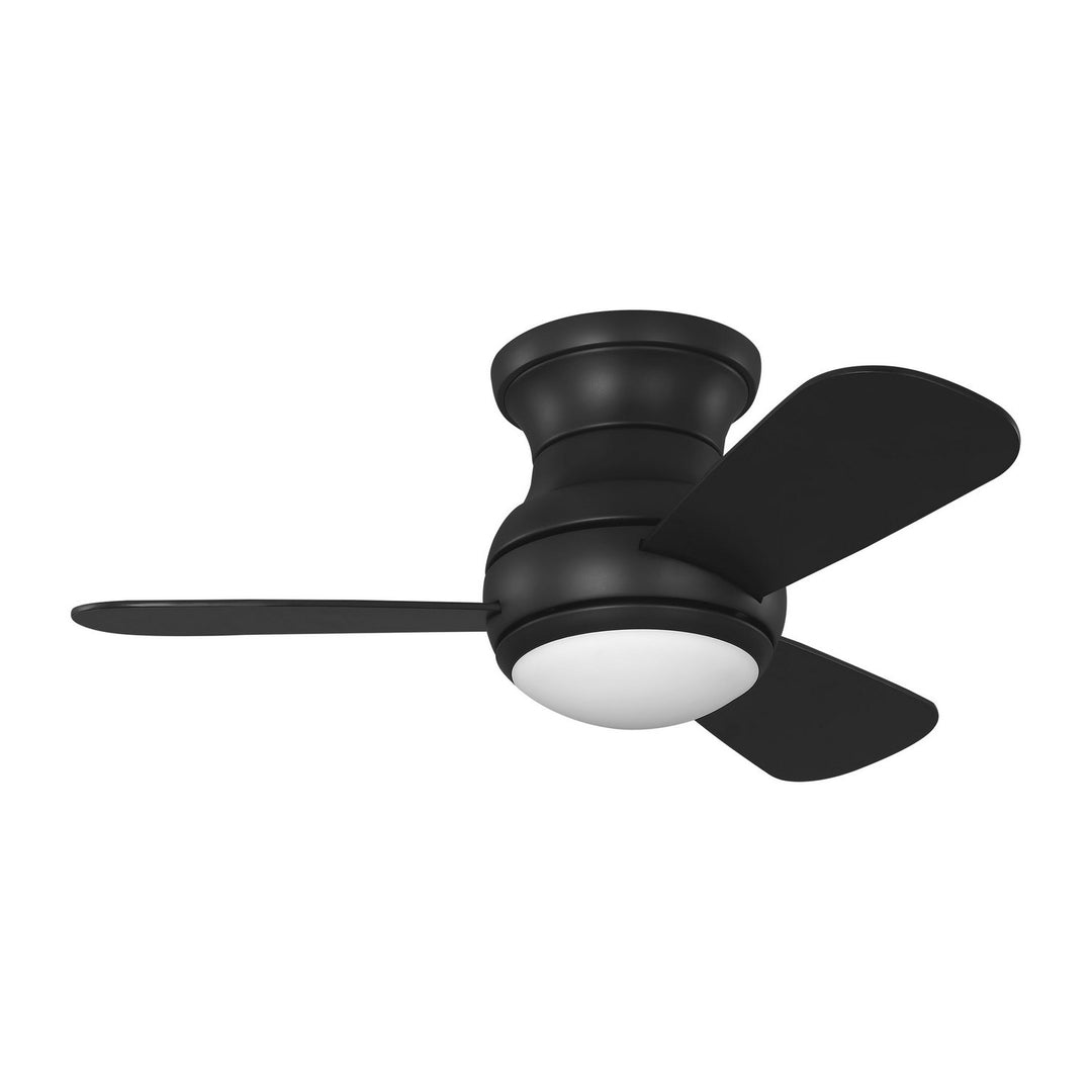 Generation Lighting Canada - 3OBSHR32MBKD - 32"Ceiling Fan - Orbis 32 Hugger LED - Midnight Black