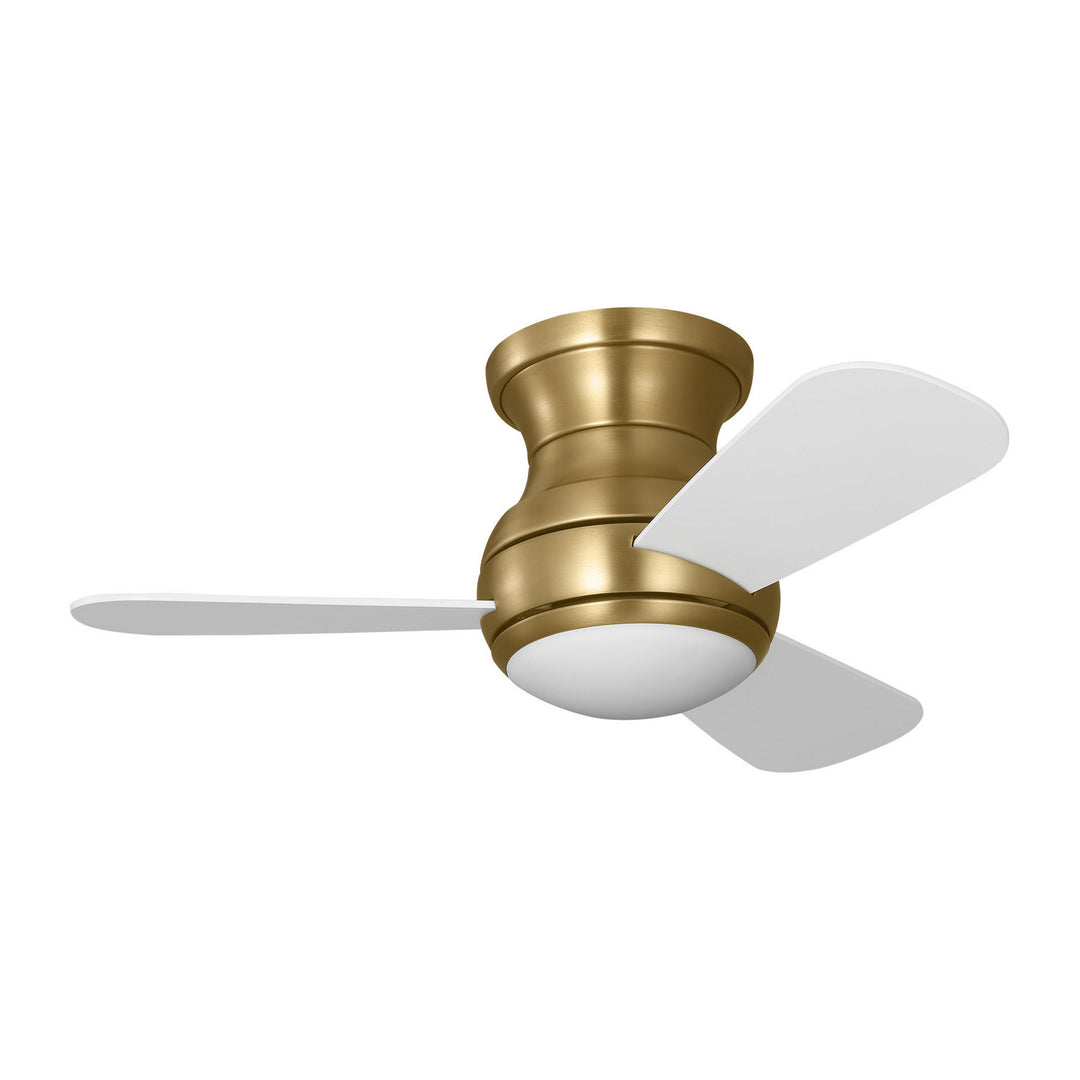 Generation Lighting Canada - 3OBSHR32SBD - 32"Ceiling Fan - Orbis 32 Hugger LED - Satin Brass