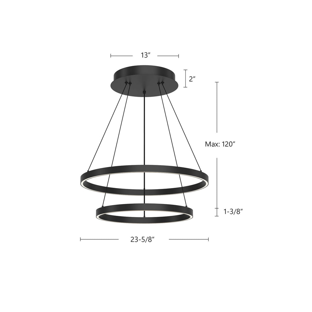 Kuzco Canada - CH87224-BK-UNV-010 - LED Chandelier - Cerchio - Black
