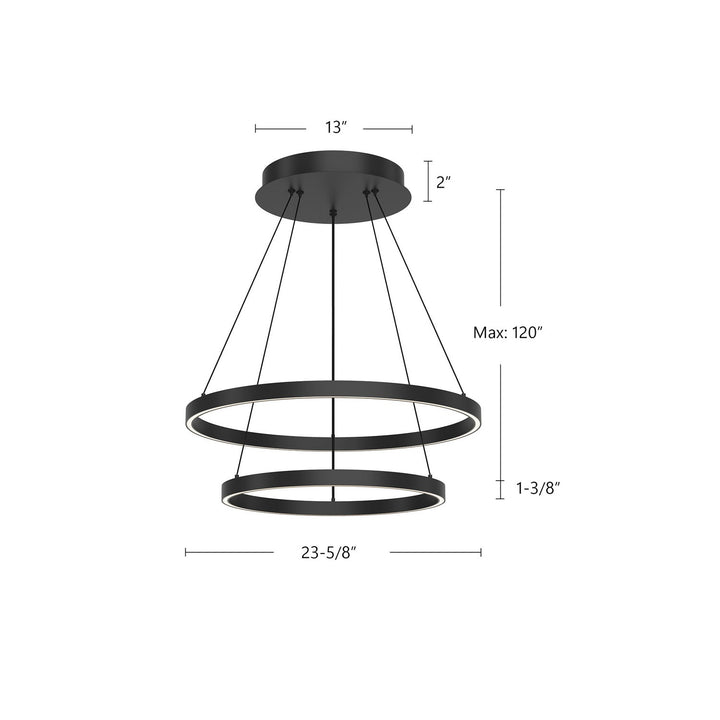 Kuzco Canada - CH87224-BK-UNV-010 - LED Chandelier - Cerchio - Black