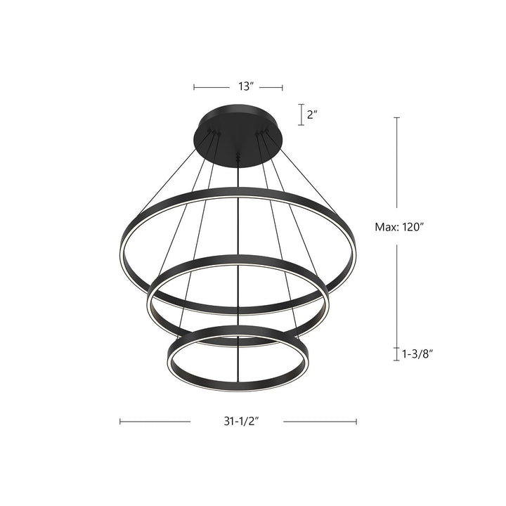 Kuzco Canada - CH87332-BK-UNV-010 - LED Chandelier - Cerchio - Black