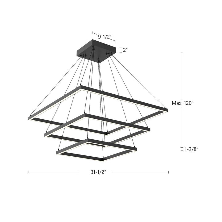 Kuzco Canada - CH88332-BK-UNV-010 - LED Chandelier - Piazza - Black