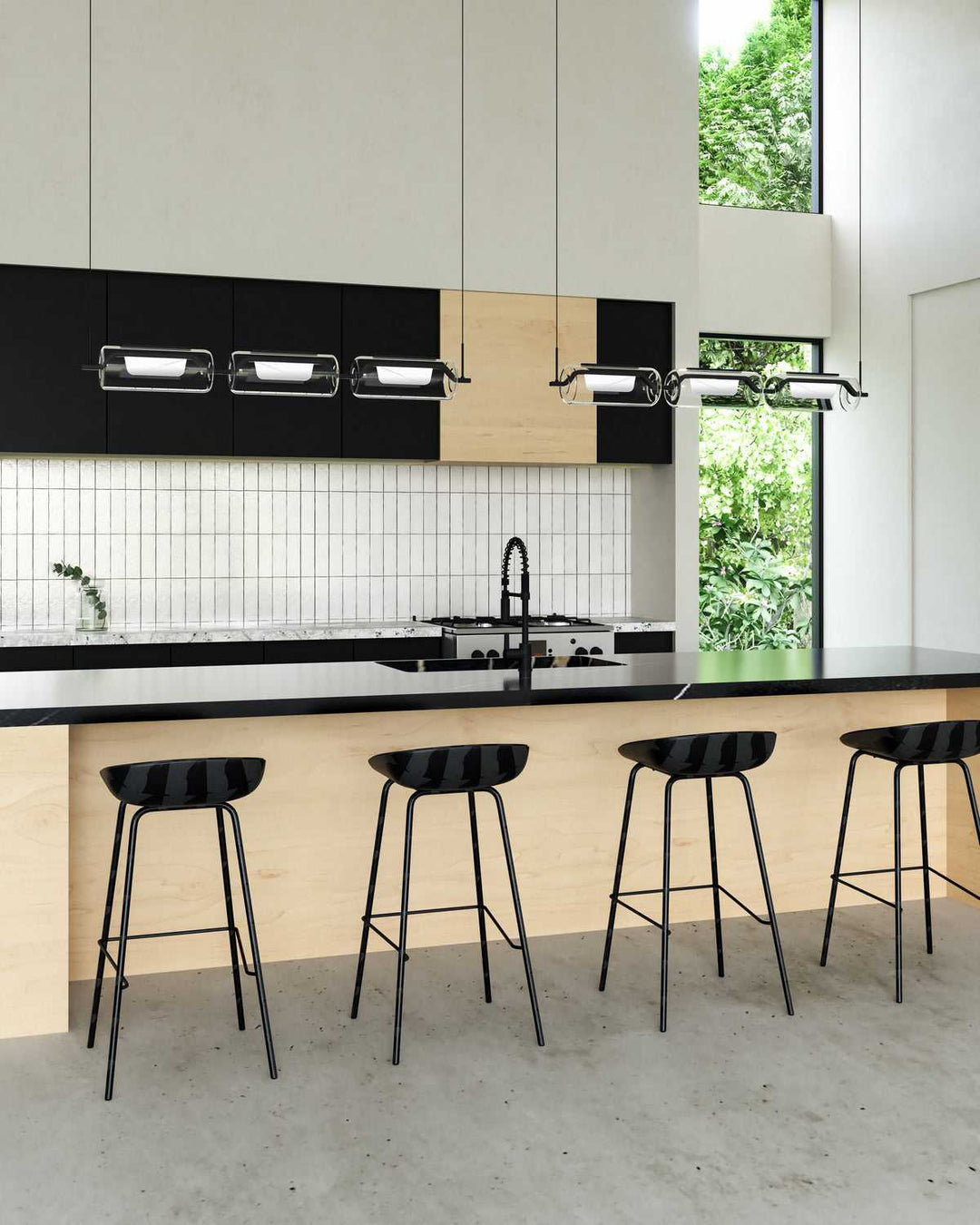 Kuzco Canada - LP28543-BK-UNV - LED Linear Pendant - Hilo - Black