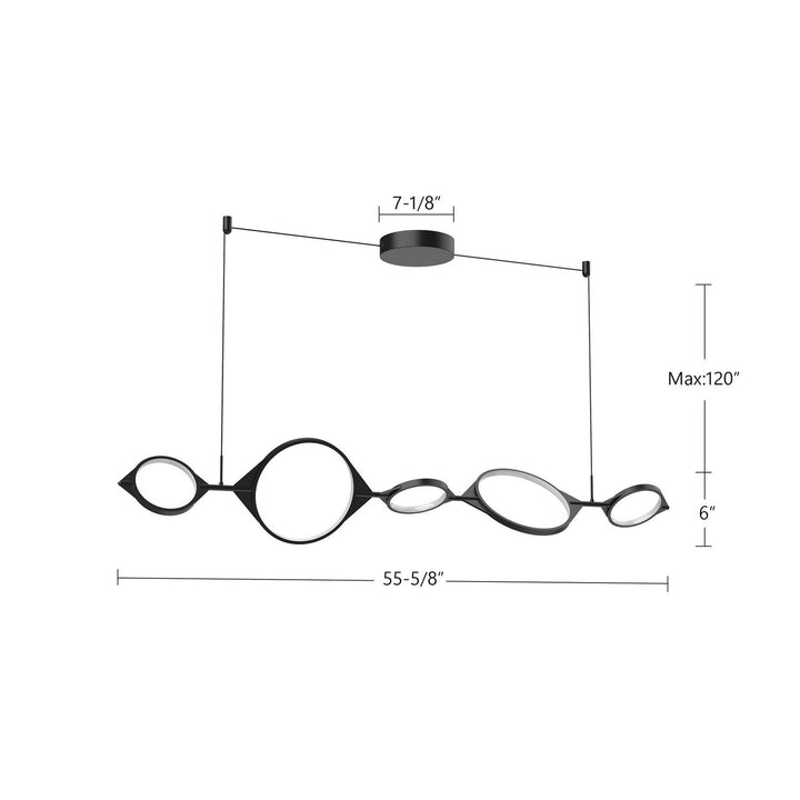 Kuzco Canada - LP84457-BK-UNV - LED Linear Pendant - Serif - Black