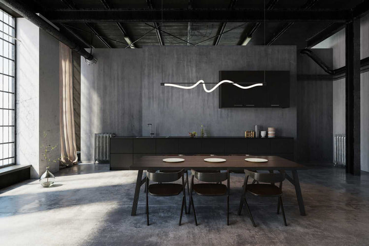 Kuzco Canada - LP95354-BK-UNV - LED Linear Pendant - Cursive - Black