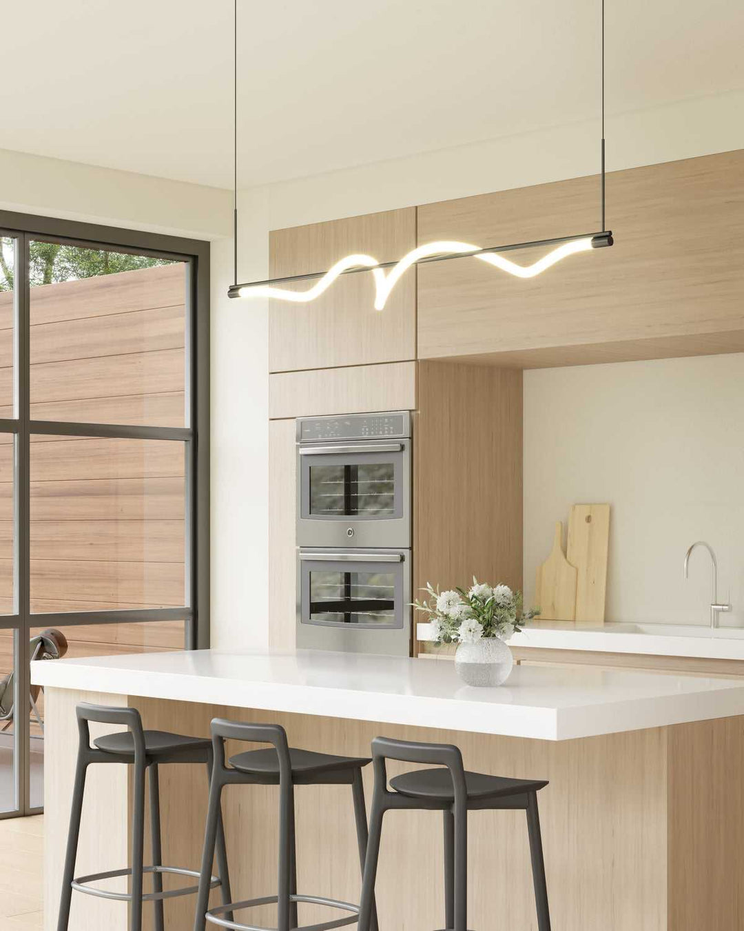 Kuzco Canada - LP95354-BK-UNV - LED Linear Pendant - Cursive - Black