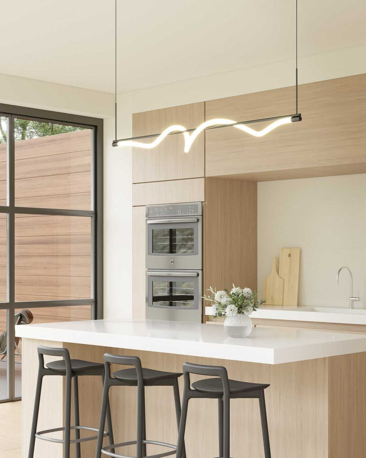 Kuzco Canada - LP95354-BK-UNV - LED Linear Pendant - Cursive - Black