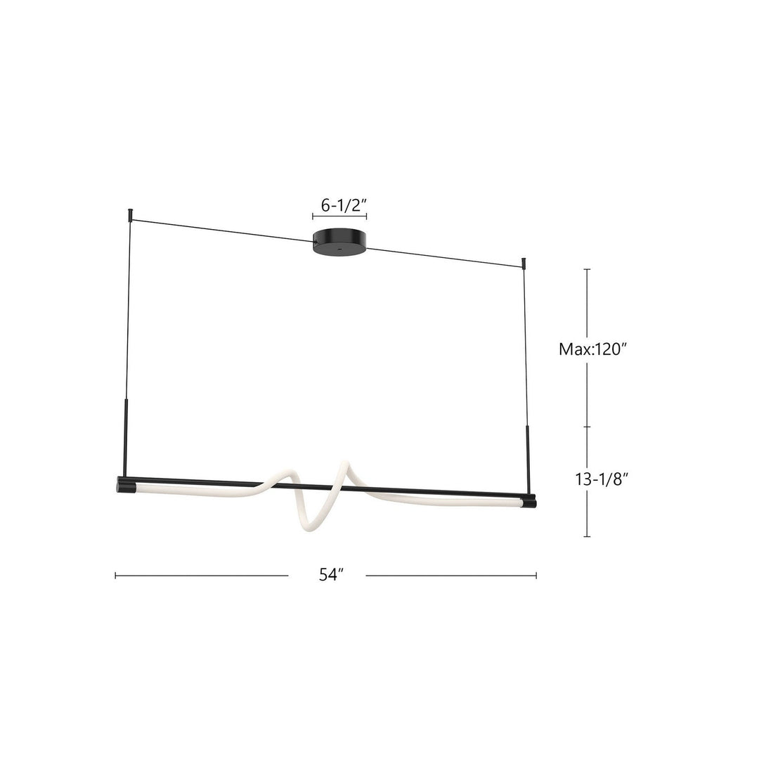 Kuzco Canada - LP95354-BK-UNV - LED Linear Pendant - Cursive - Black