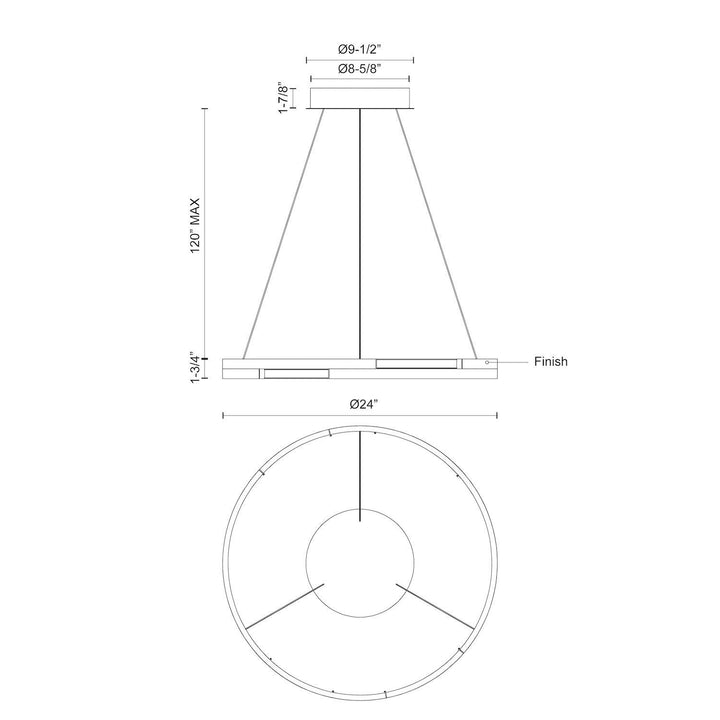 Kuzco Canada - PD52724-BN-UNV - LED Pendant - Anello Minor - Brushed Nickel