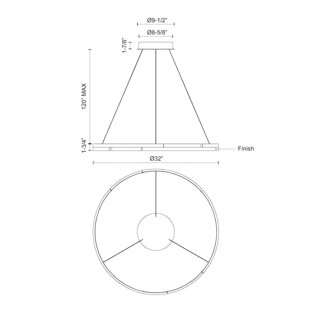 Kuzco Canada - PD52732-BN-UNV - LED Pendant - Anello Minor - Brushed Nickel