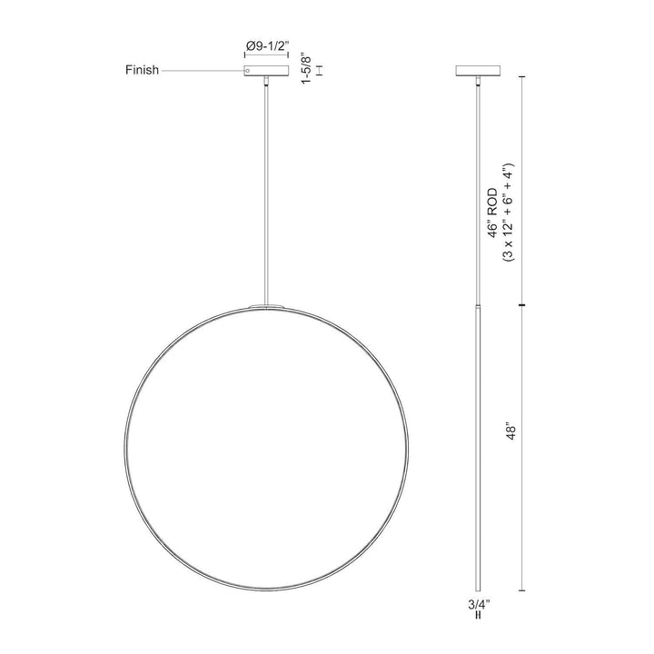 Kuzco Canada - PD82548-BK-UNV-010 - LED Pendant - Cirque - Black