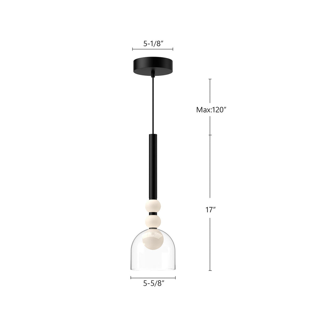 Kuzco Canada - PD30505-BK/CL-UNV - LED Pendant - Rise - Black/Clear