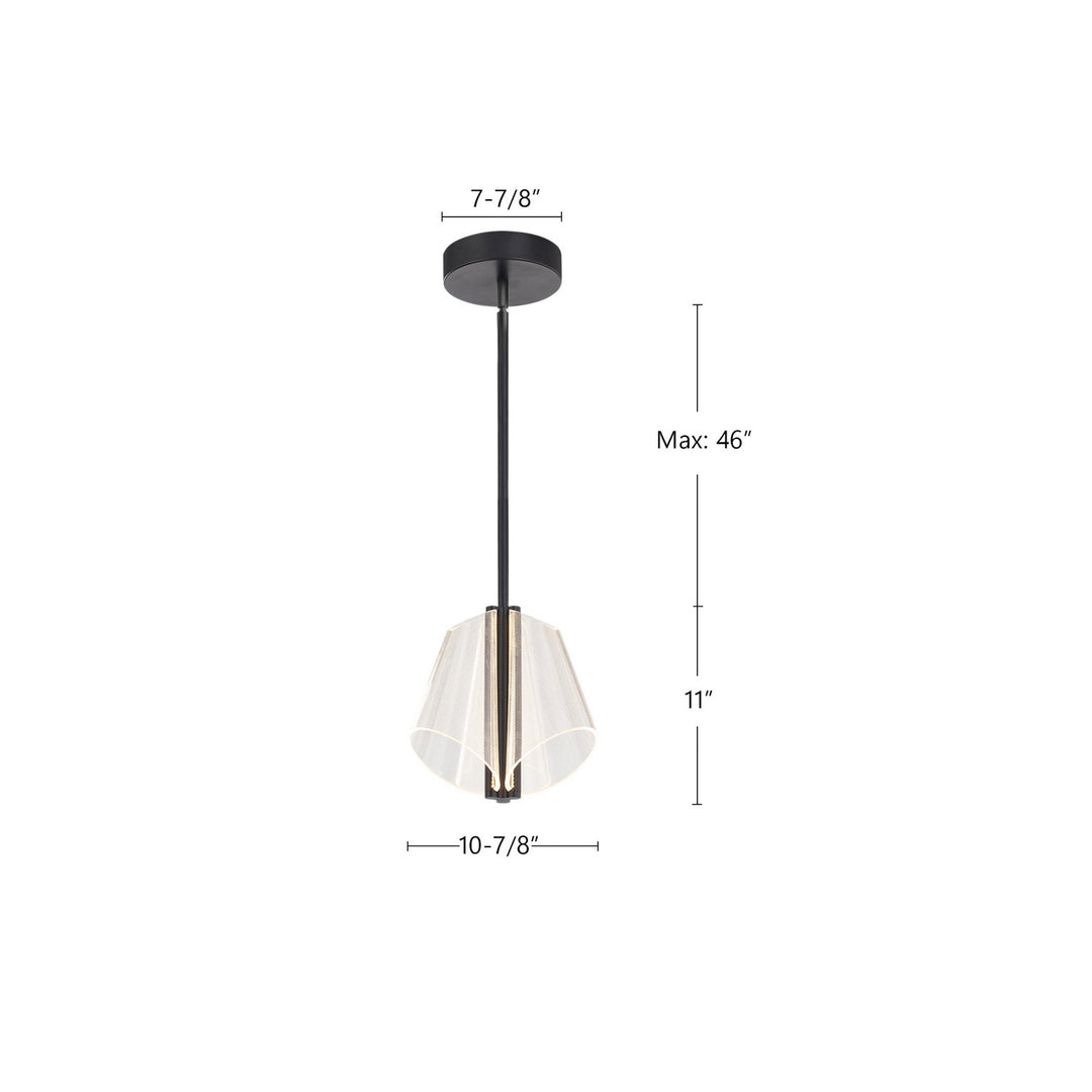 Kuzco Canada - PD62511-BK/LG-UNV - LED Pendant - Mulberry - Black/Light Guide
