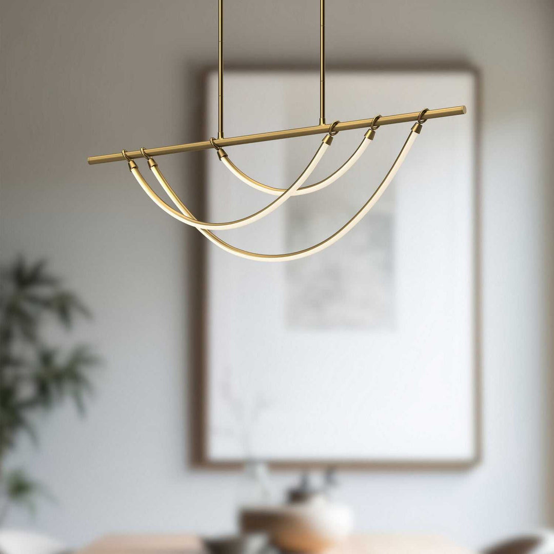 Alora Canada - LP317448VB-UNV - LED Linear Pendant - Aryas - Vintage Brass
