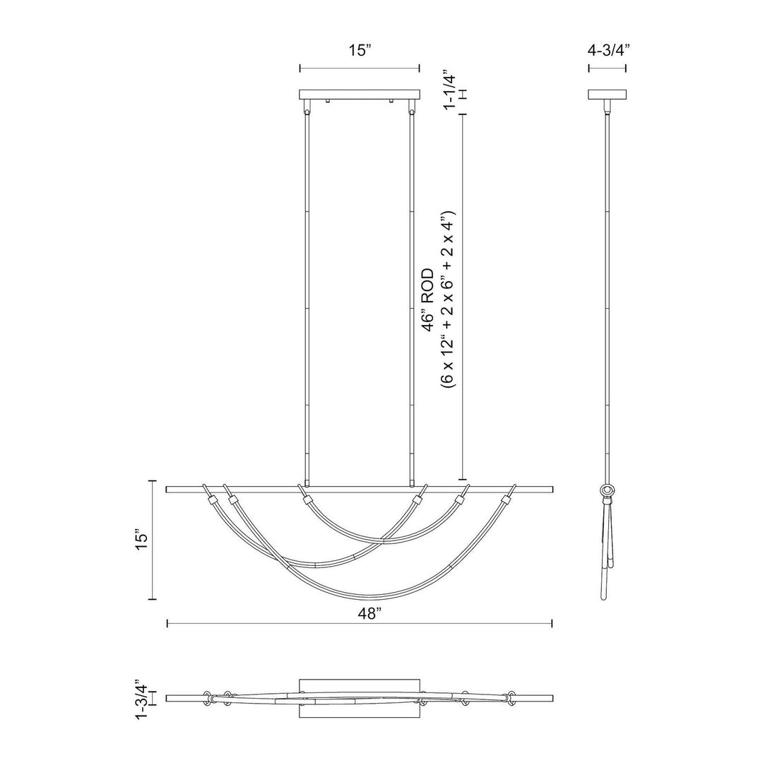 Alora Canada - LP317448VB-UNV - LED Linear Pendant - Aryas - Vintage Brass