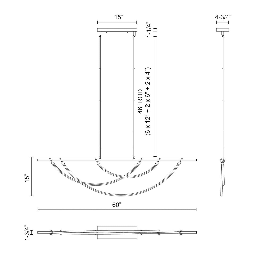 Alora Canada - LP317460VB-UNV-010 - LED Linear Pendant - Aryas - Vintage Brass
